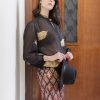 TULLE TOP WITH GOLD DETAILS